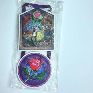 Disney Beauty & the Beast Stain Glass Hanging Wall Art-Wood-Silver Buffalo 2021